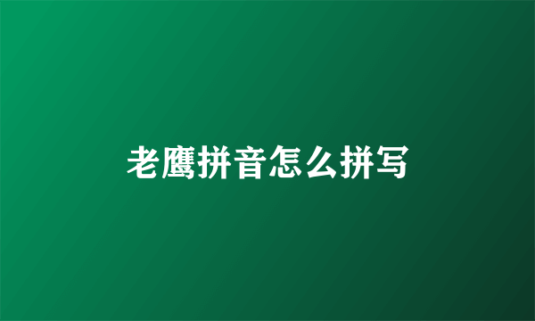 老鹰拼音怎么拼写