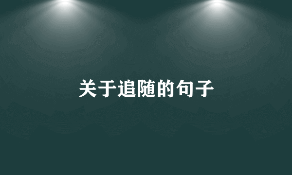 关于追随的句子