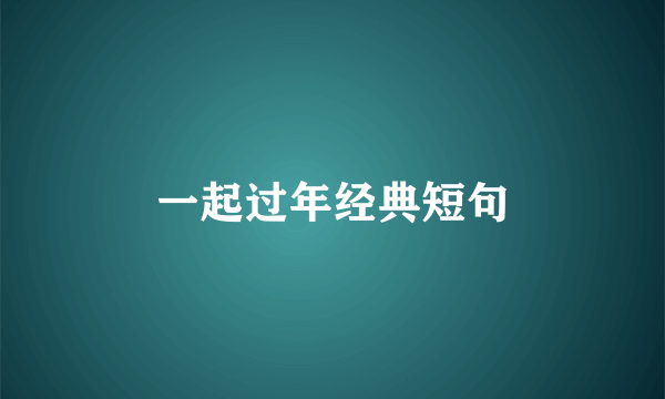 一起过年经典短句