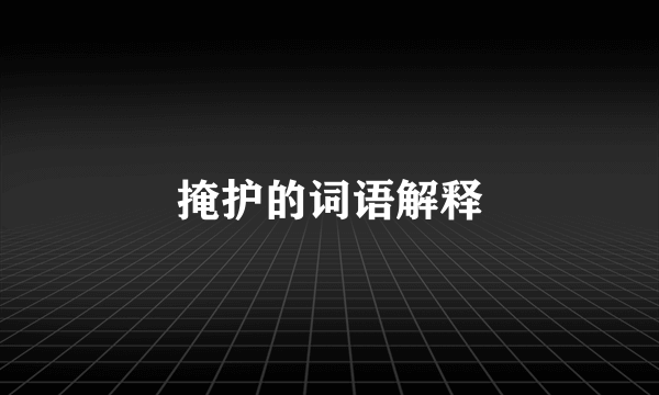 掩护的词语解释