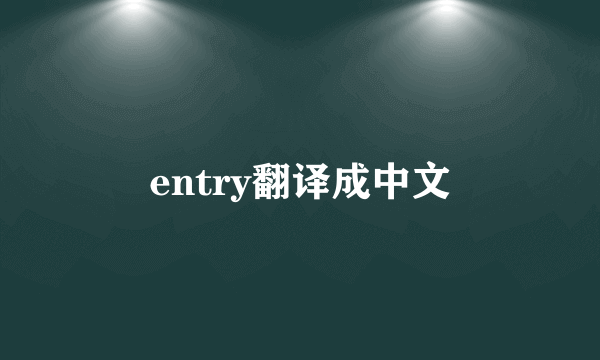 entry翻译成中文