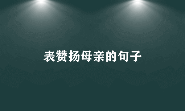 表赞扬母亲的句子