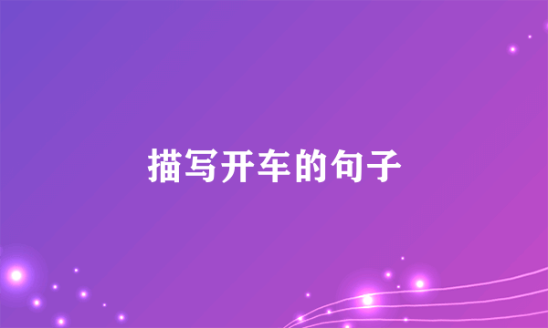 描写开车的句子