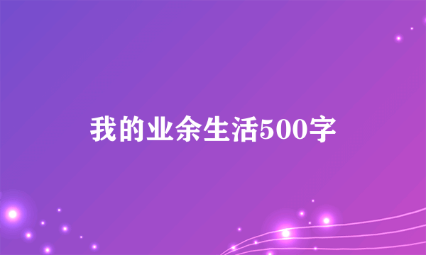 我的业余生活500字