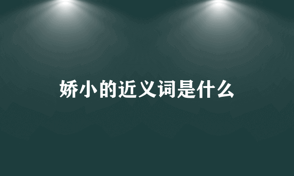 娇小的近义词是什么