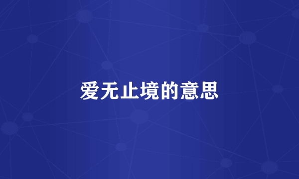 爱无止境的意思