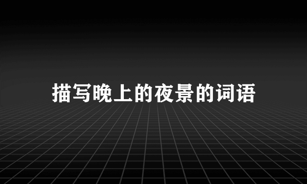 描写晚上的夜景的词语