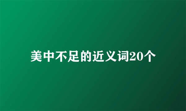 美中不足的近义词20个