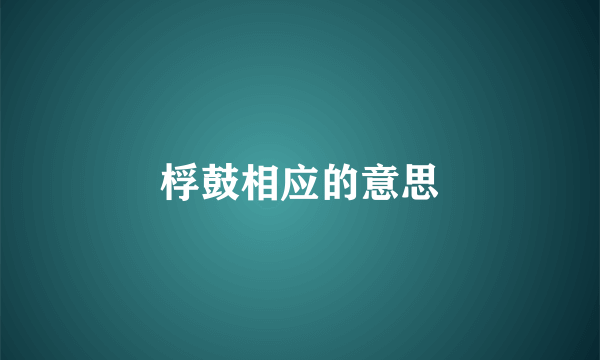 桴鼓相应的意思