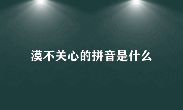 漠不关心的拼音是什么
