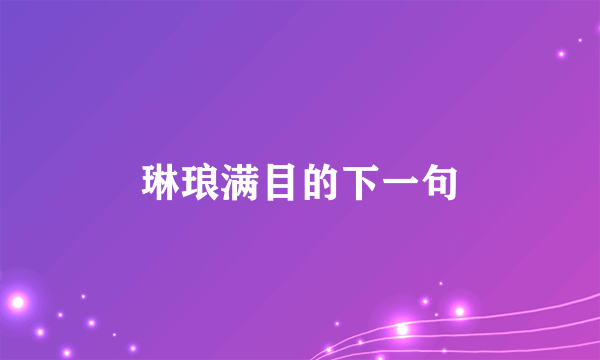 琳琅满目的下一句