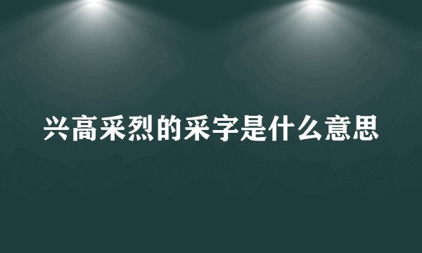 兴高采烈的采字是什么意思