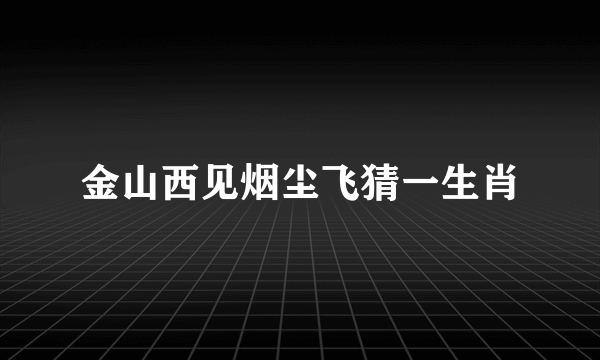金山西见烟尘飞猜一生肖
