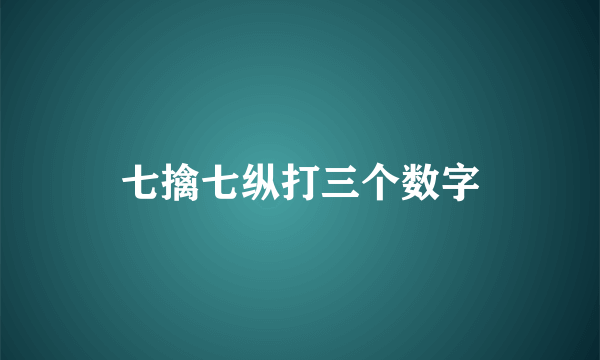 七擒七纵打三个数字