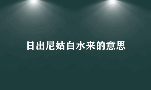 日出尼姑白水来的意思