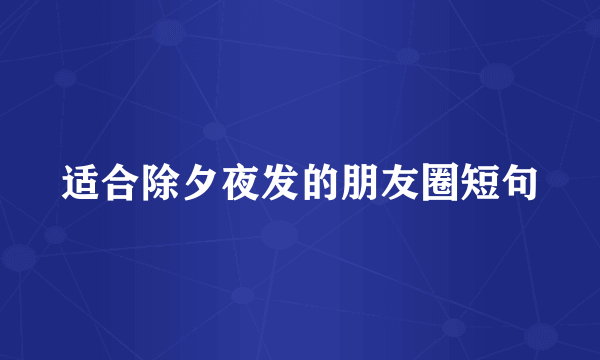 适合除夕夜发的朋友圈短句