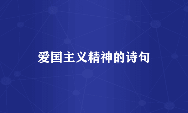 爱国主义精神的诗句