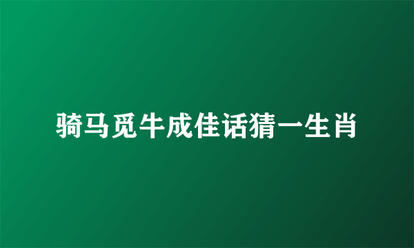 骑马觅牛成佳话猜一生肖