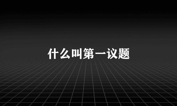 什么叫第一议题