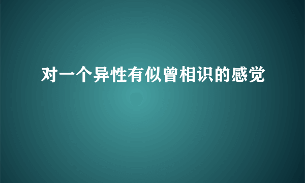对一个异性有似曾相识的感觉