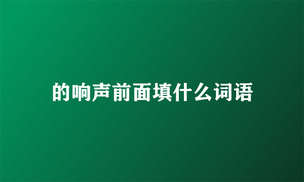 的响声前面填什么词语