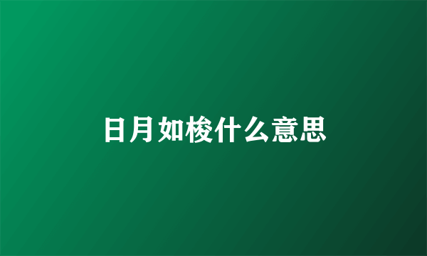 日月如梭什么意思