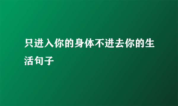 只进入你的身体不进去你的生活句子