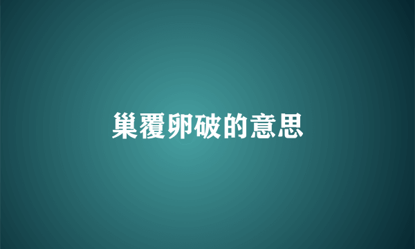 巢覆卵破的意思