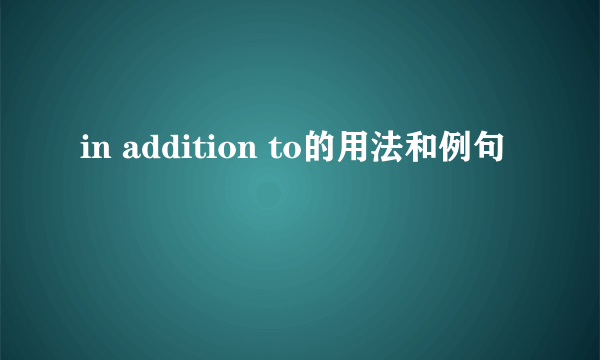 in addition to的用法和例句