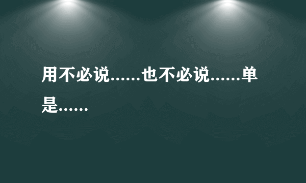 用不必说......也不必说......单是......就有……造句250字
