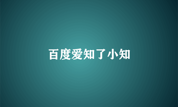 百度爱知了小知