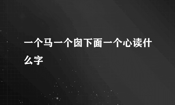 一个马一个囱下面一个心读什么字