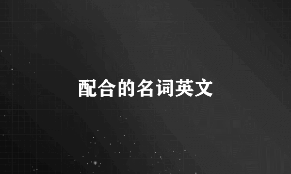 配合的名词英文