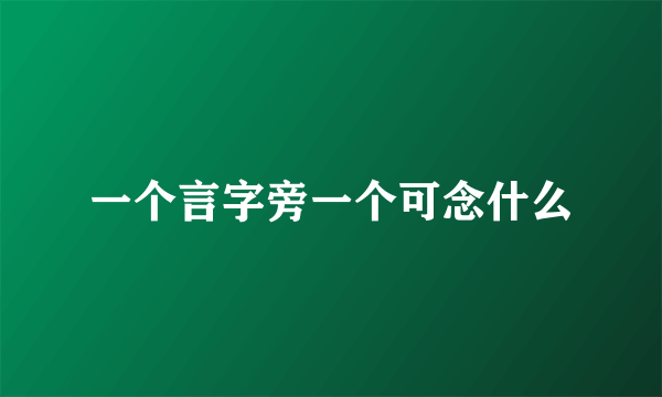 一个言字旁一个可念什么