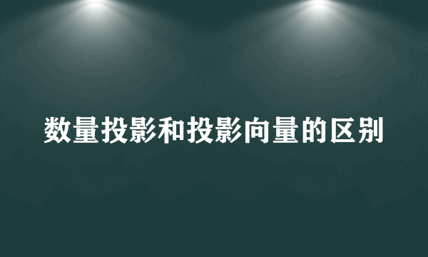 数量投影和投影向量的区别