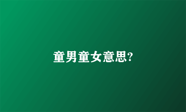 童男童女意思?