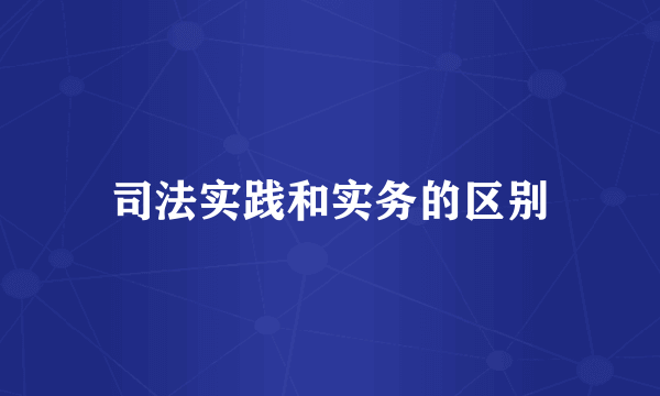 司法实践和实务的区别