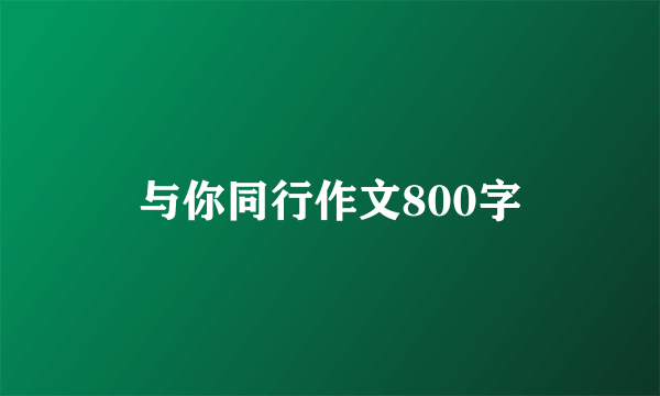 与你同行作文800字