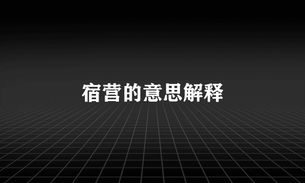 宿营的意思解释
