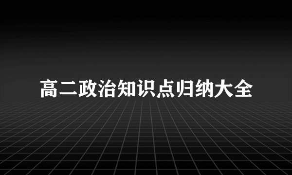 高二政治知识点归纳大全