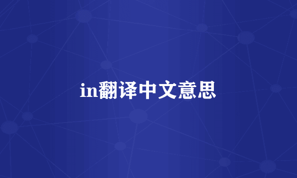 in翻译中文意思