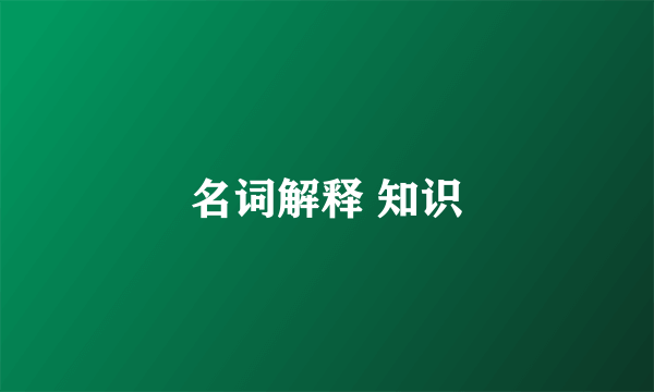 名词解释 知识