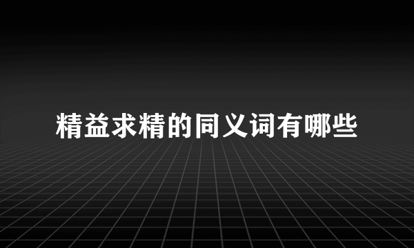 精益求精的同义词有哪些