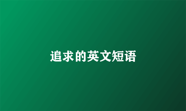 追求的英文短语