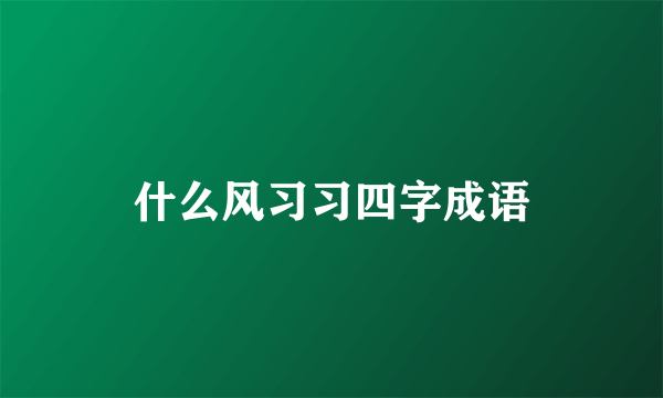 什么风习习四字成语