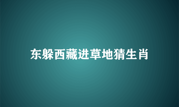 东躲西藏进草地猜生肖