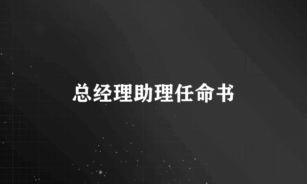总经理助理任命书