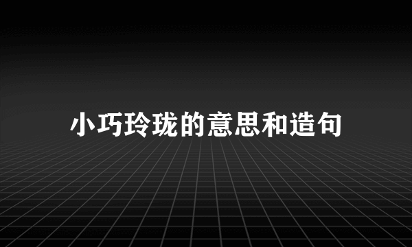 小巧玲珑的意思和造句