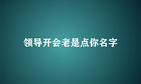 领导开会老是点你名字