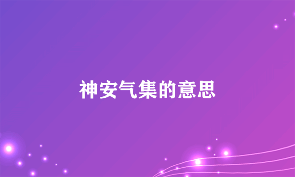 神安气集的意思